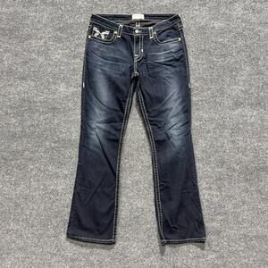 Big Star Maddie Boot Jeans Womens 32R Blue Dark Wash Mid Rise Bootcut Stretch